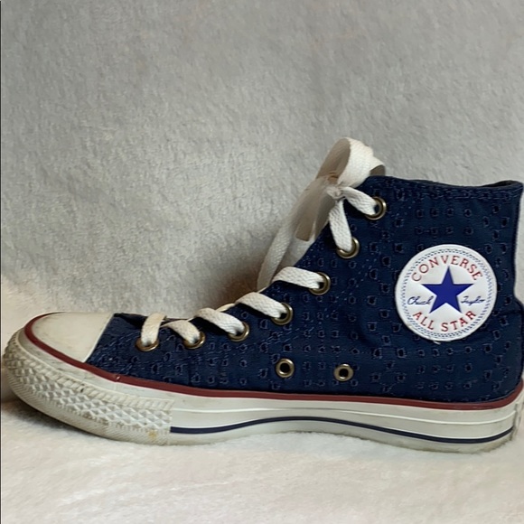 Converse!! Blue perforated high top sneaker - Picture 2 of 6